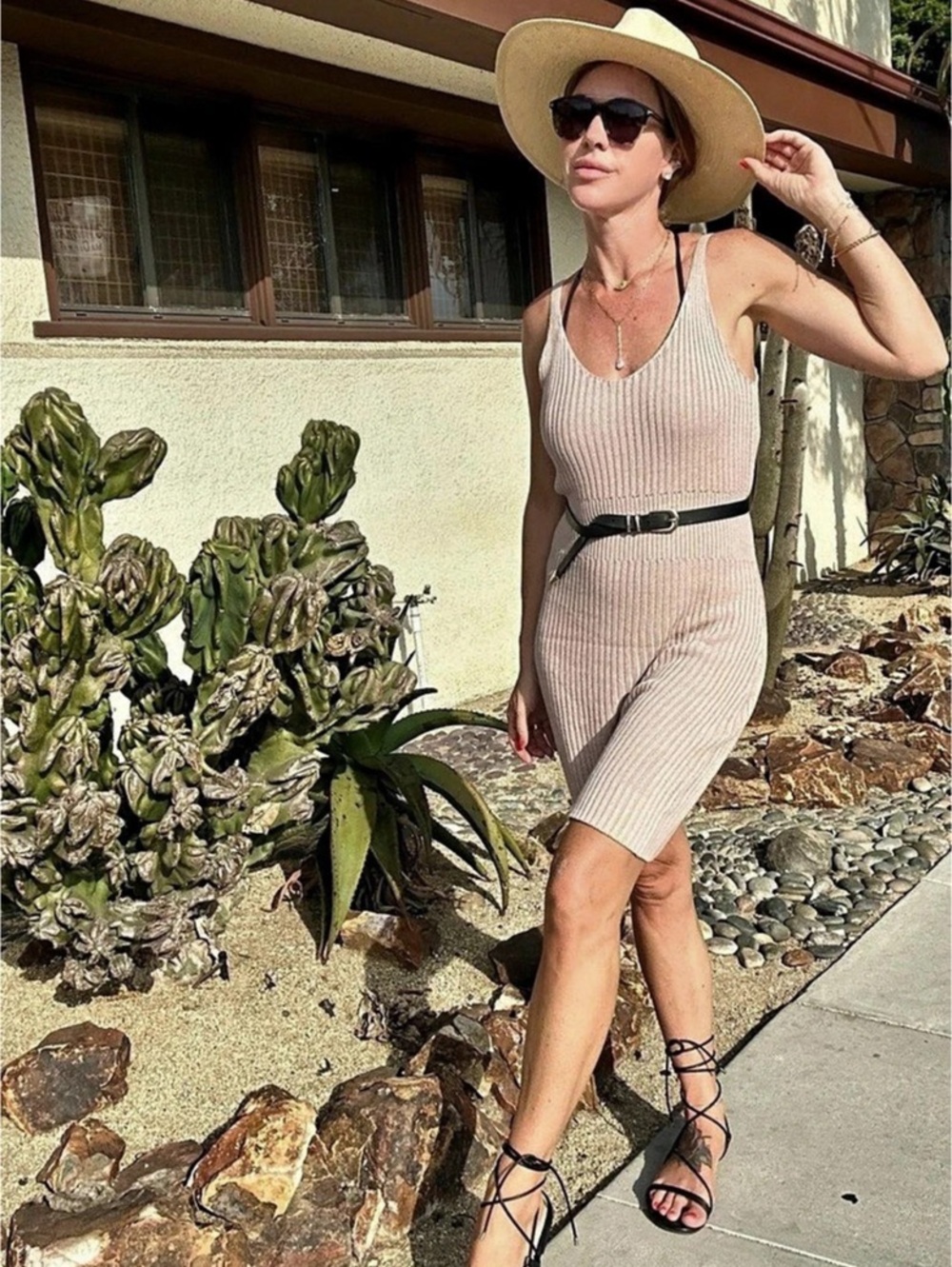 Ribbed Dress in Khaki | Like New